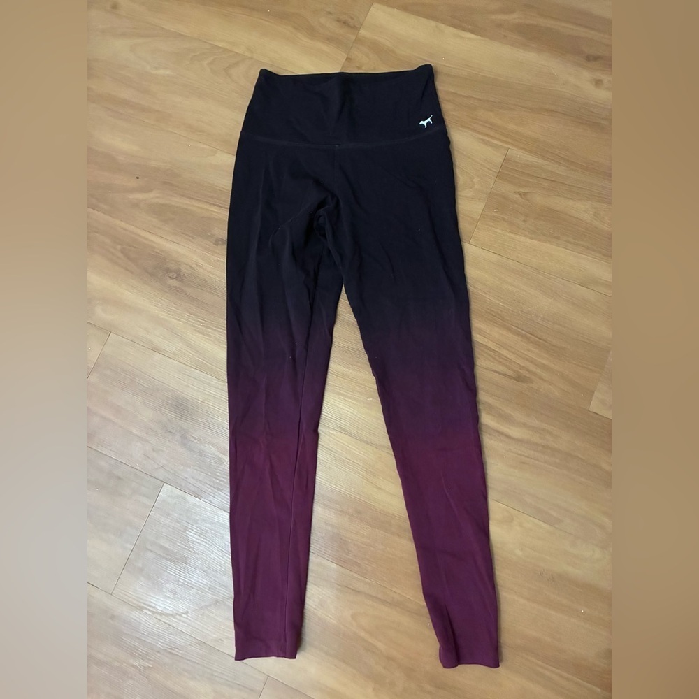 Victoria's Secret PINK seamless high-waist legging with a black-to-maroon ombre